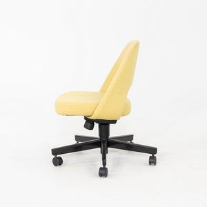 2017 Eero Saarinen for Knoll Executive Armless Desk Chair in Yellow Fabric with Pneumatic Base 6x Available