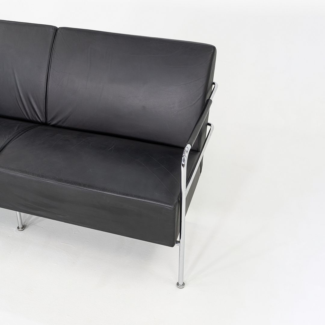 1990s Gunilla Allard for Lammhults Cinema Sofa / Loveseat Steel & Black Leather