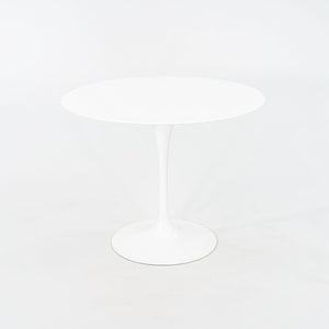 2017 Eero Saarinen For Knoll Tulip Dining Table with 35 inch Vetro Bianco Top and White Base, in Box 3x Available