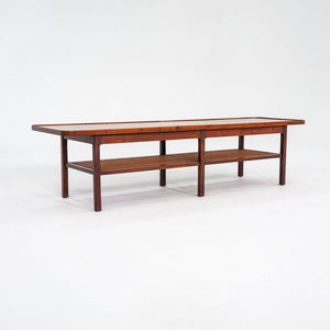 1960s Jack Cartwright for Founders Rectangular Coffee Table in Walnut and Cane