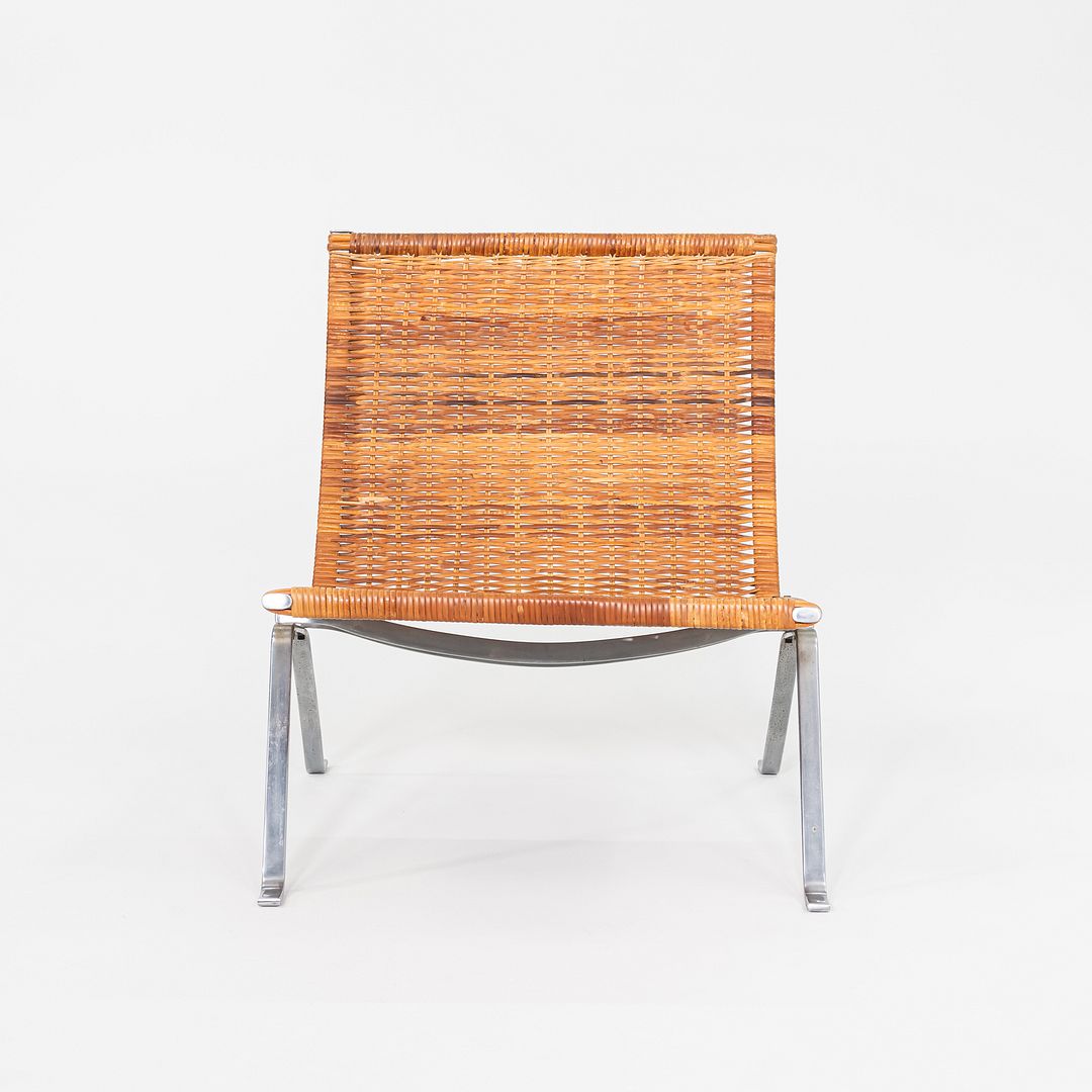 1960s Pair of Poul Kjaerholm for E. Kold Christensen PK 22 Wicker Lounge Chairs
