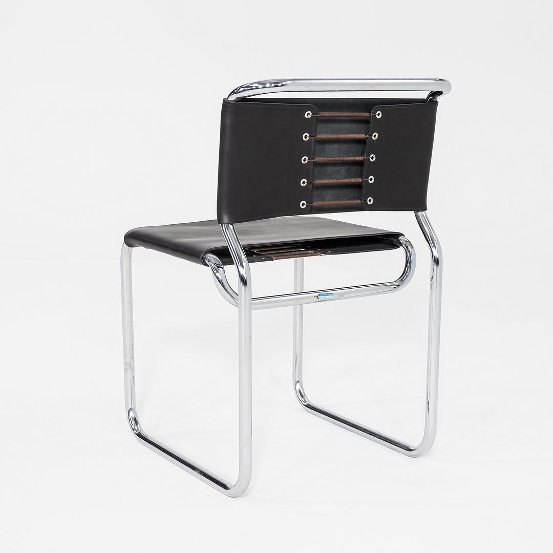 1970s Set of Five Nicos Zographos CH66 Dining Side Chairs with New Black Leather