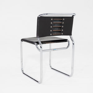 1970s Set of Five Nicos Zographos CH66 Dining Side Chairs with New Black Leather