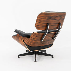 2024 Herman Miller Eames Lounge Chair and Ottoman in Black Leather and Santos Palisander