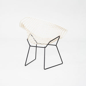 1960s Harry Bertoia Knoll Diamond Lounge Chair Black/White Powder Coated Steel