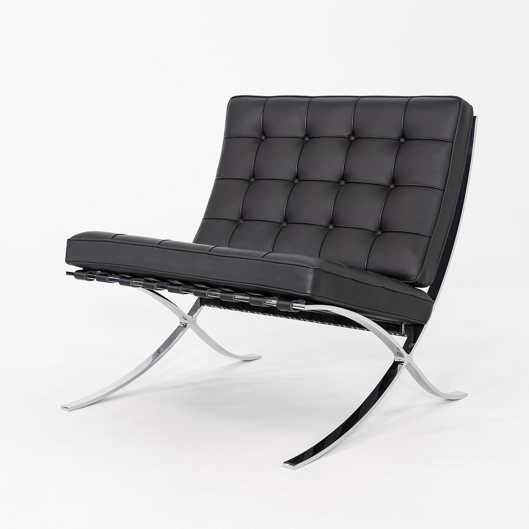 2010s Mies van der Rohe for Knoll Barcelona Lounge Chair with Ottoman / Stool