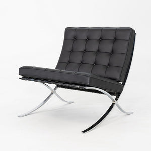 2010s Mies van der Rohe for Knoll Barcelona Lounge Chair with Ottoman / Stool