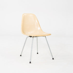 1955 Set of Four Herman Miller Eames Fiberglass DSX Chairs with Chrome H-Bases