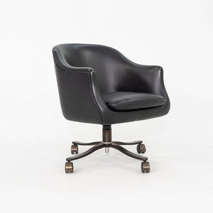 1980s Nicos Zographos Alpha Desk Chairs in Black Leather and Dark Bronze 2x Available