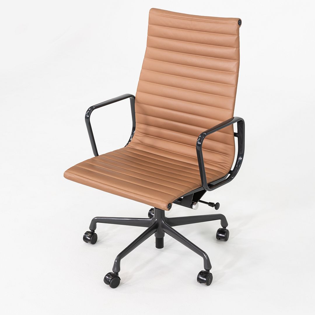 2019 Herman Miller Eames Aluminum Executive Desk Chair Brown Leather Upholstery