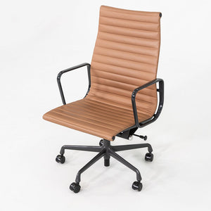 2019 Herman Miller Eames Aluminum Executive Desk Chair Brown Leather Upholstery