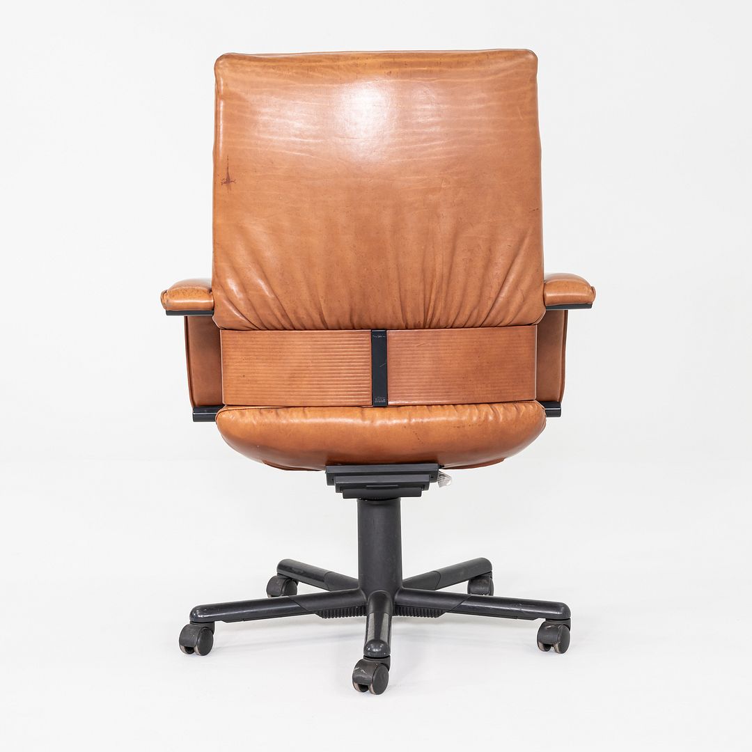 1980s Mario Bellini & Dieter Thiel for Vitra Figura Office Chair Cognac Leather
