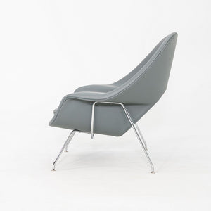 2010s Eero Saarinen for Knoll Medium Womb Lounge Chair in Grey Leather 3x Avail