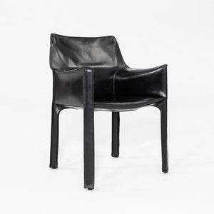 1990s Pair of Mario Bellini Cab 413 Leather Armchair for Cassina Black Leather