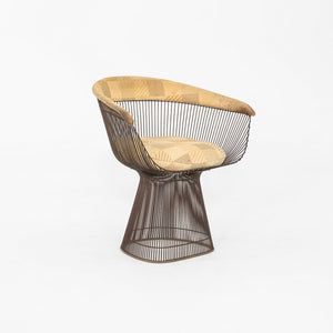 1970s Warren Platner for Knoll Dining Arm Chair in Bronze with Original Fabric