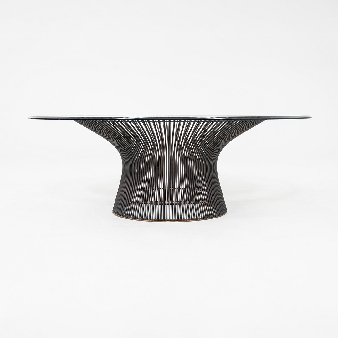 1960s Warren Platner Knoll Coffee Table with Glass Top and Bronze Base 42 Inches