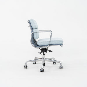 2010s Herman Miller Eames Soft Pad Management Desk Chair Blue Fabric & Leather