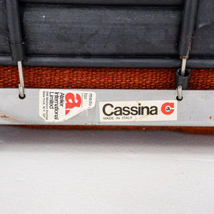 1970s Pair of Le Corbusier Jeanneret Perriand LC2 Petite Lounge Chairs in Orange Fabric for Cassina