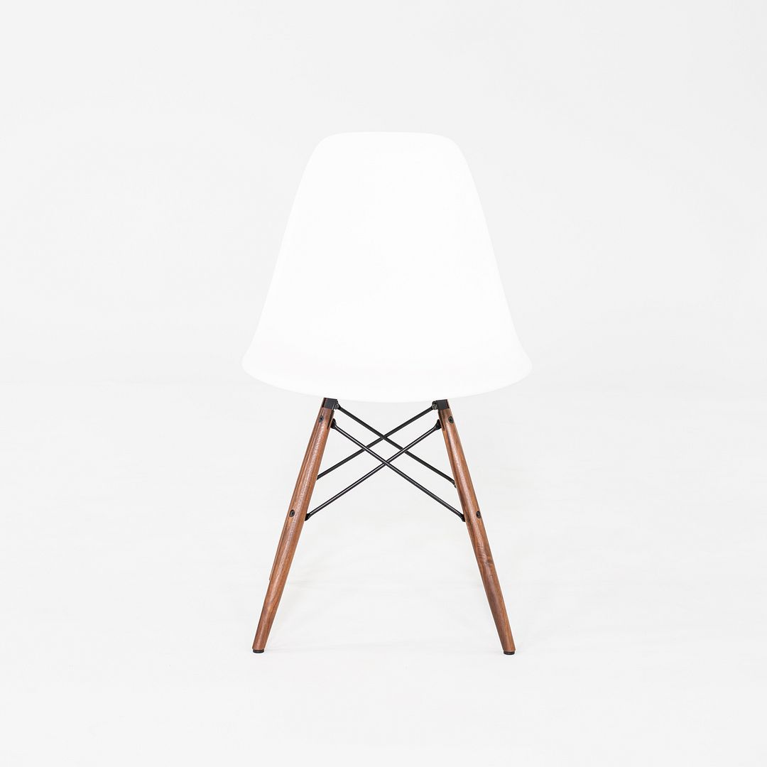 2021 Herman Miller Eames DSW Dining Side Chair in White w/ Walnut Base 12x Avail