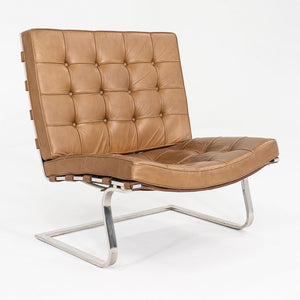 1970s Pair of Mies van der Rohe Knoll Tugendhat Armless Lounge Chairs in Leather
