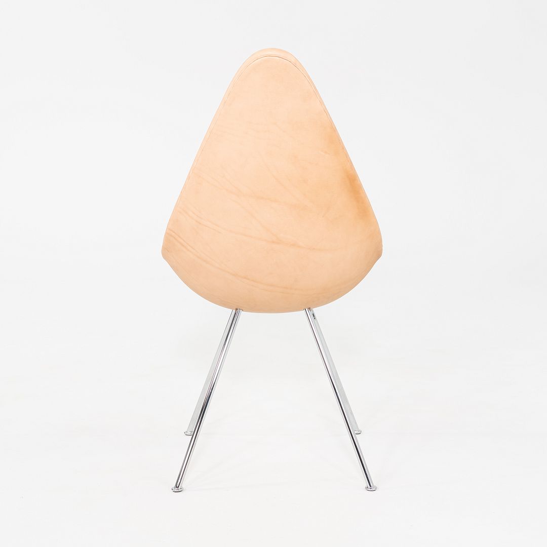 2024 Arne Jacobsen for Fritz Hansen Drop Dining Chair Rustic Leather Upholstery