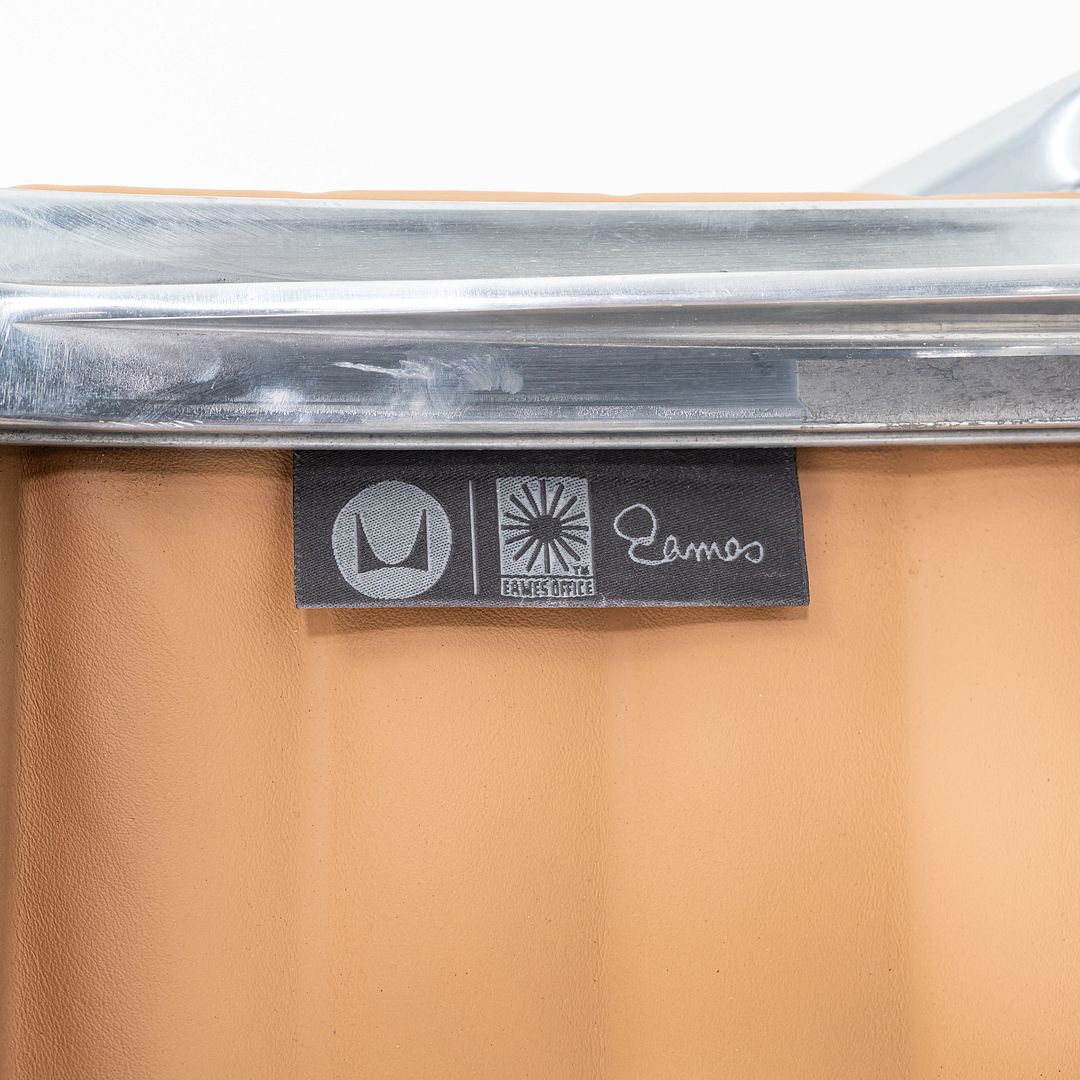 SOLD 2010s Herman Miller Eames Aluminum Group Management Desk Chair in Tan Leather
