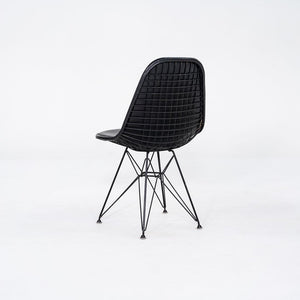 C. 1954 Herman Miller Eames DKR-1 Wire Dining Side Chair with Black Naugahyde