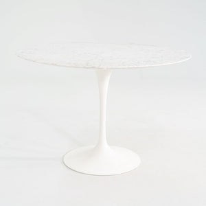 2010s Eero Saarinen for Knoll 42" Round Dining Table with Carrara Marble Top
