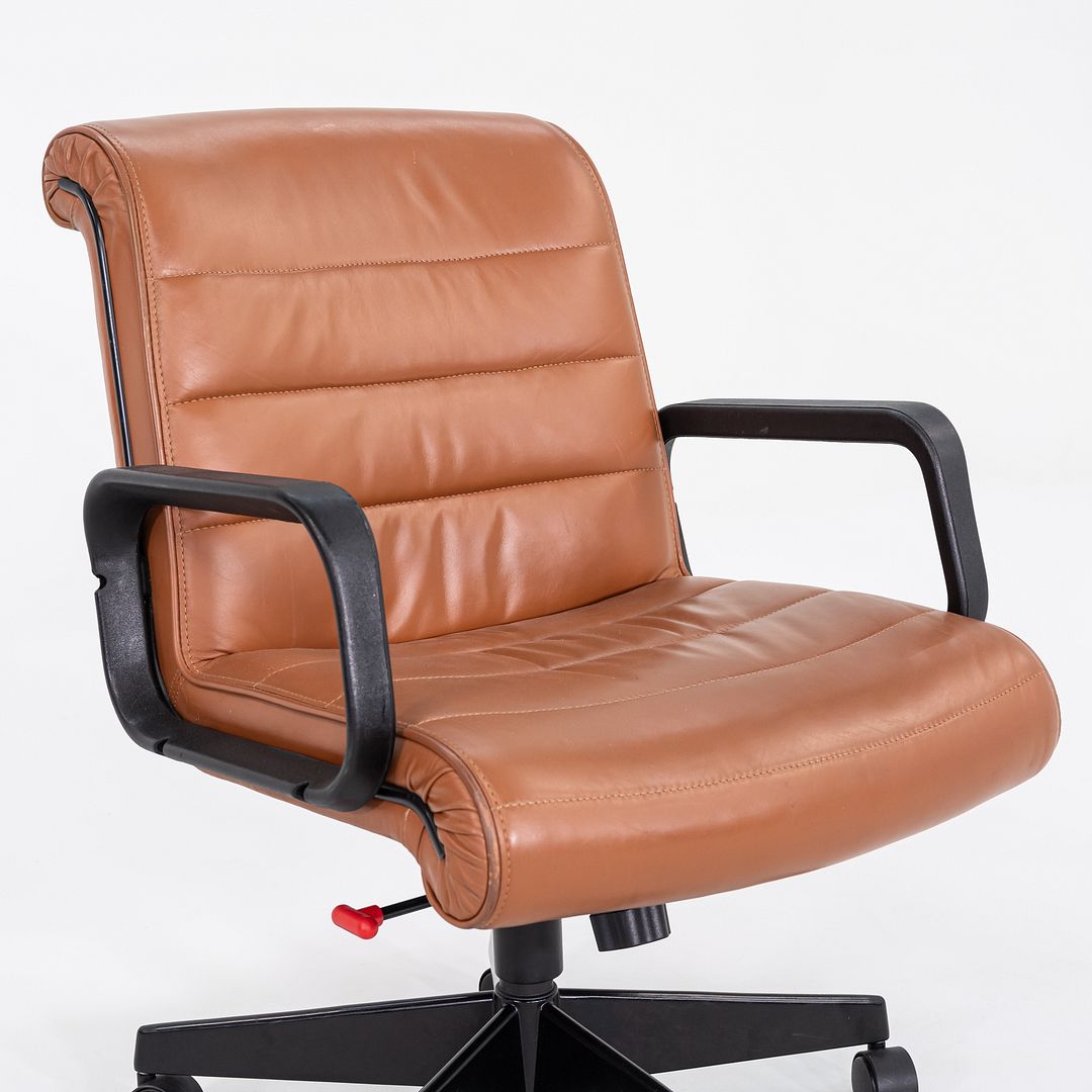 2000s Richard Sapper for Knoll Management Desk Chair in Cognac Leather 8x Available