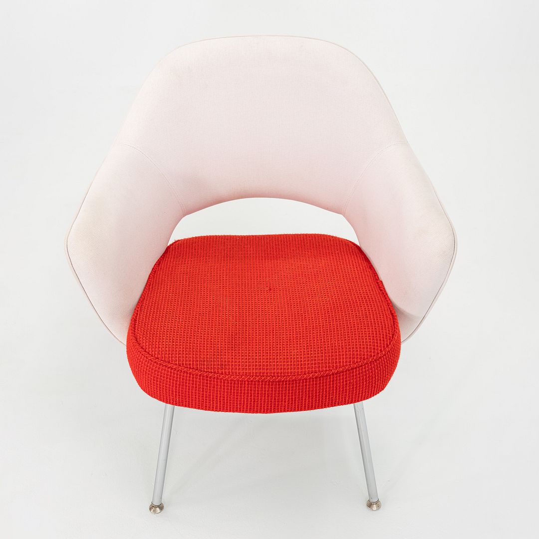 2010s Set of 4 Eero Saarinen for Knoll Executive Arm Chairs in Two-Toned Fabric w/ Cato