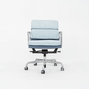 2010s Herman Miller Eames Soft Pad Management Desk Chair Blue Fabric & Leather