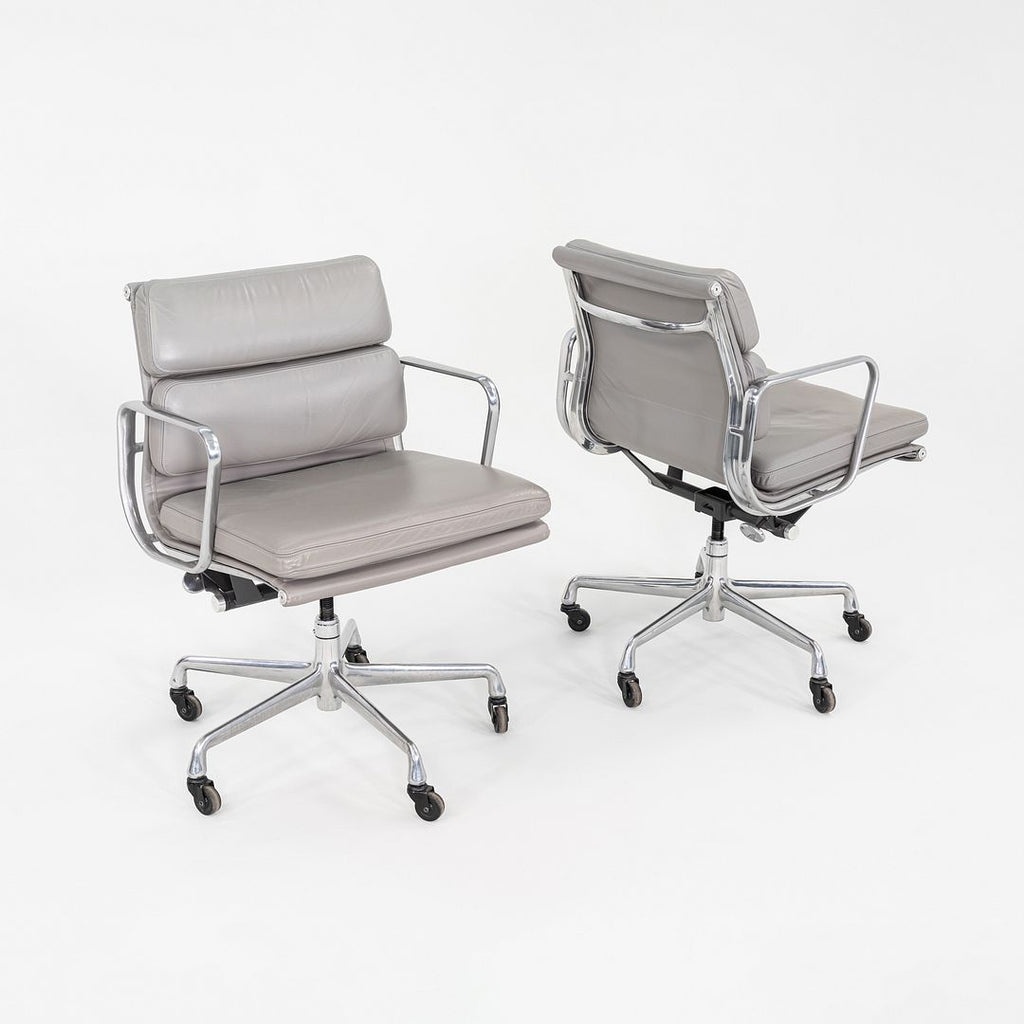 2006 Herman Miller Eames Soft Pad Management Desk Chair in Grey Leather 6x Avail