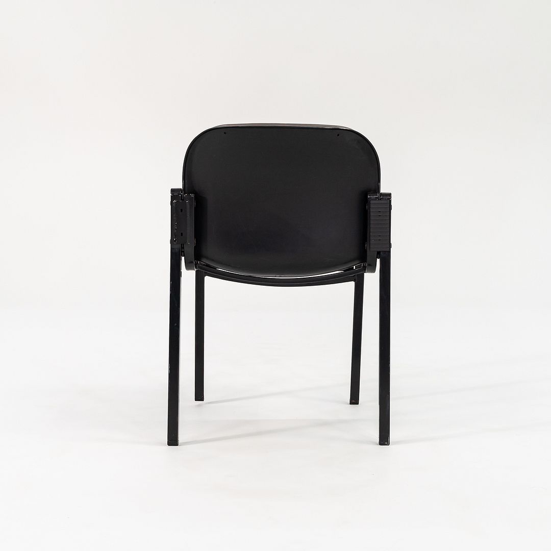 1980s Pair of Thonet Leather Side Chairs in Steel w/ Grey Naugahyde Upholstery