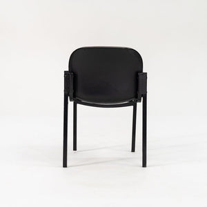 1980s Pair of Thonet Leather Side Chairs in Steel w/ Grey Naugahyde Upholstery