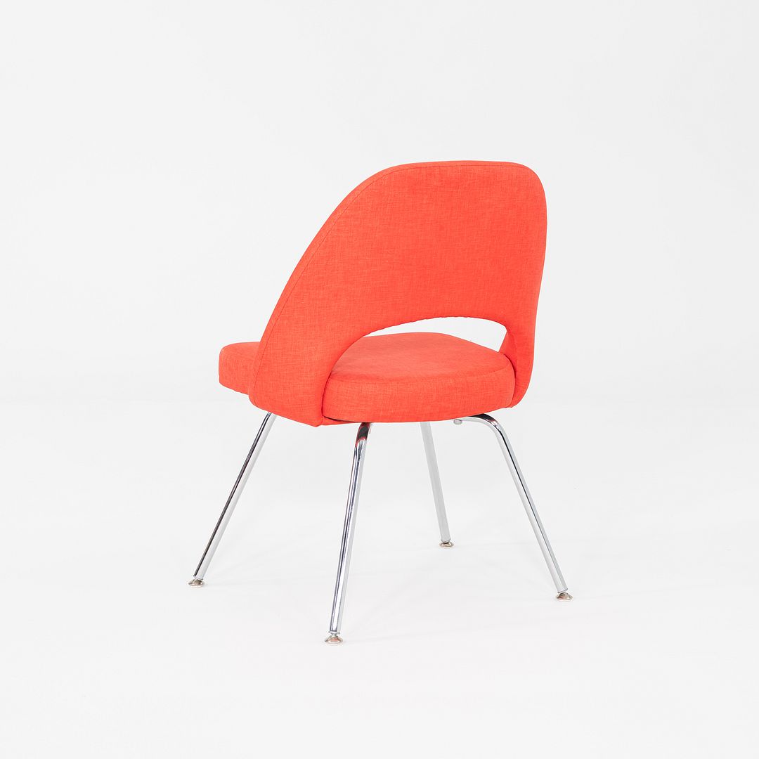 2015 Pair of Eero Saarinen for Knoll Armless Executive Dining Chair Red / Orange