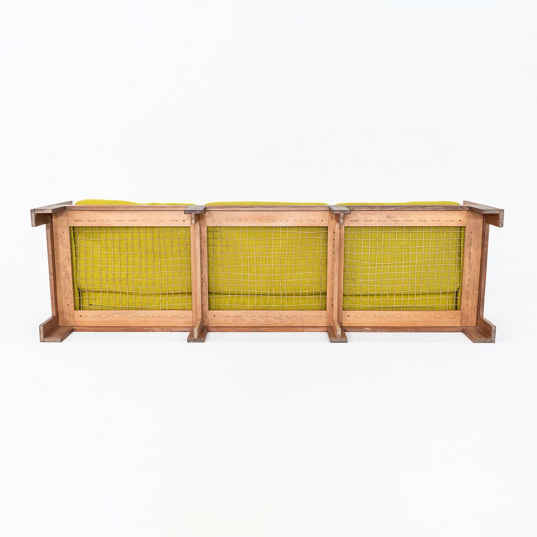 1975 Tage Poulsen Sofa w/ Lime Green Fabric Cushions for CI Designs in Oak