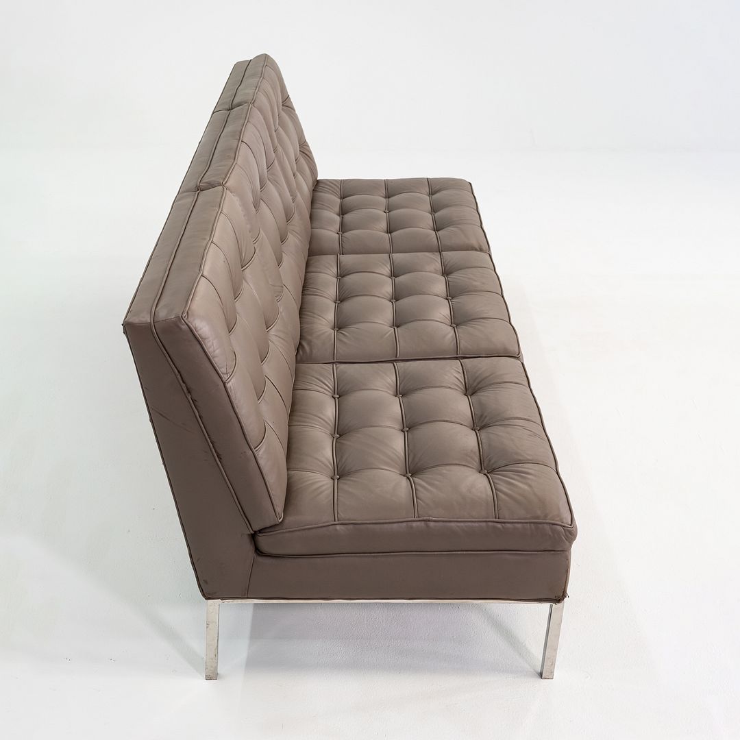 1960s Gordon Bunshaft and Davis Allen of SOM Three Seat Sofa in Greige Leather