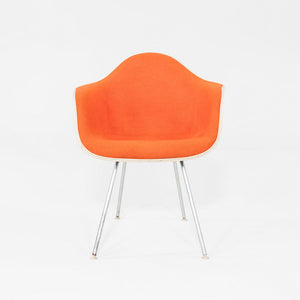 1980s Pair of Herman Miller Eames Fiberglass DAX Dining Arm Shell Chairs Orange