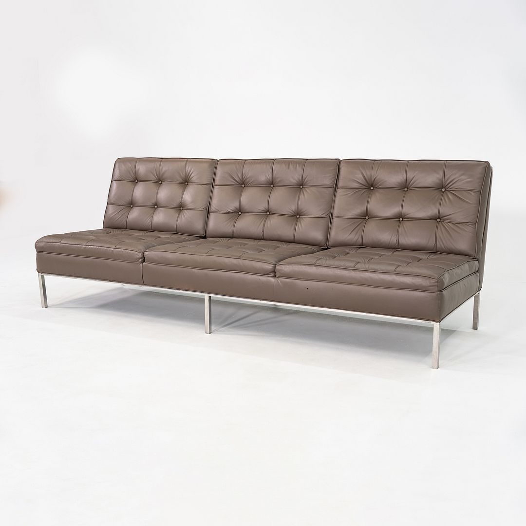 1960s Gordon Bunshaft and Davis Allen of SOM Three Seat Sofa in Greige Leather