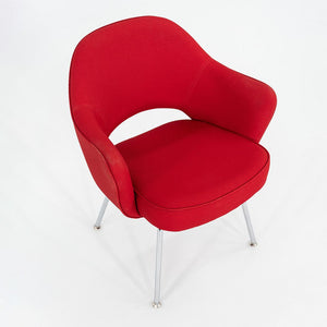 2017 Eero Saarinen for Knoll Dining Arm Chairs in Red Fabric 20x Available