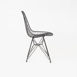 C. 1956 Pair of Herman Miller Eames DKR Wire Dining Chairs with Eiffel Bases