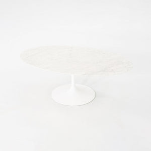 2010s Eero Saarinen for Knoll 42" Oval Tulip Coffee Table w/ Carrara Marble Top