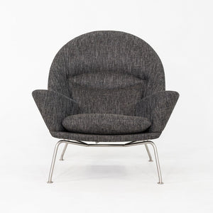 2022 CH468 Oculus Lounge Chair and Ottoman by Hans Wegner for Carl Hansen Grey Fabric 3x Available