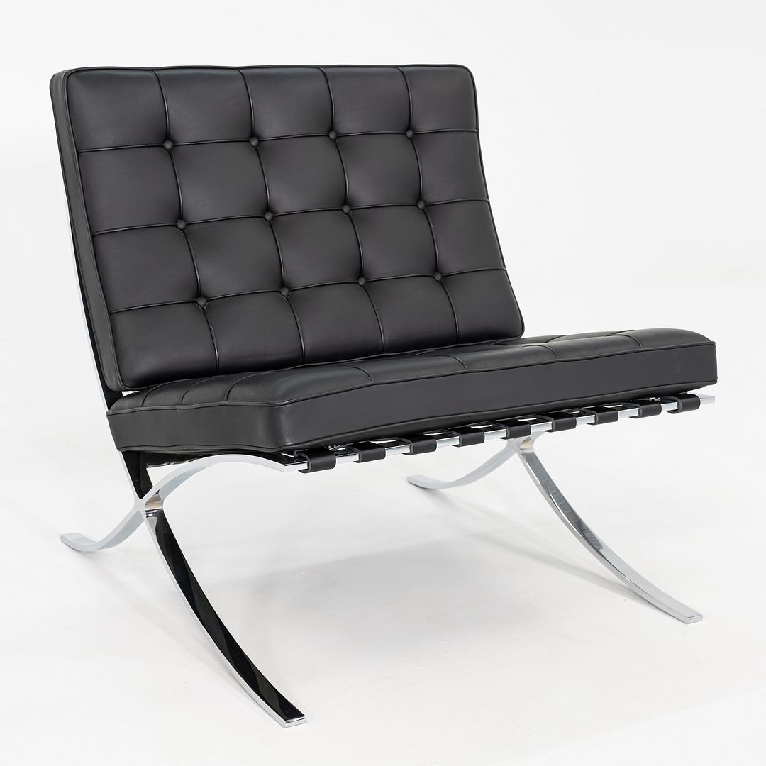 2010s Mies van der Rohe for Knoll Barcelona Lounge Chair with Ottoman / Stool