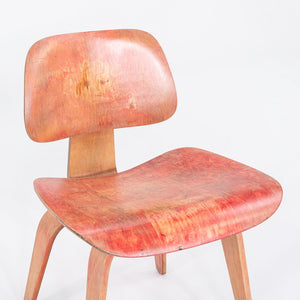 C. 1953 Herman Miller Eames DCW Dining Chair in Molded Plywood w/ Red Dye Finish
