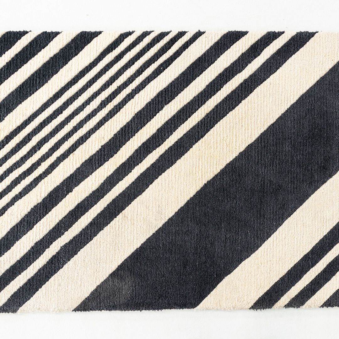 2010s Sue Timney for The Rug Company Bias Cut Rug of Tibetan Wool 96x30 inches
