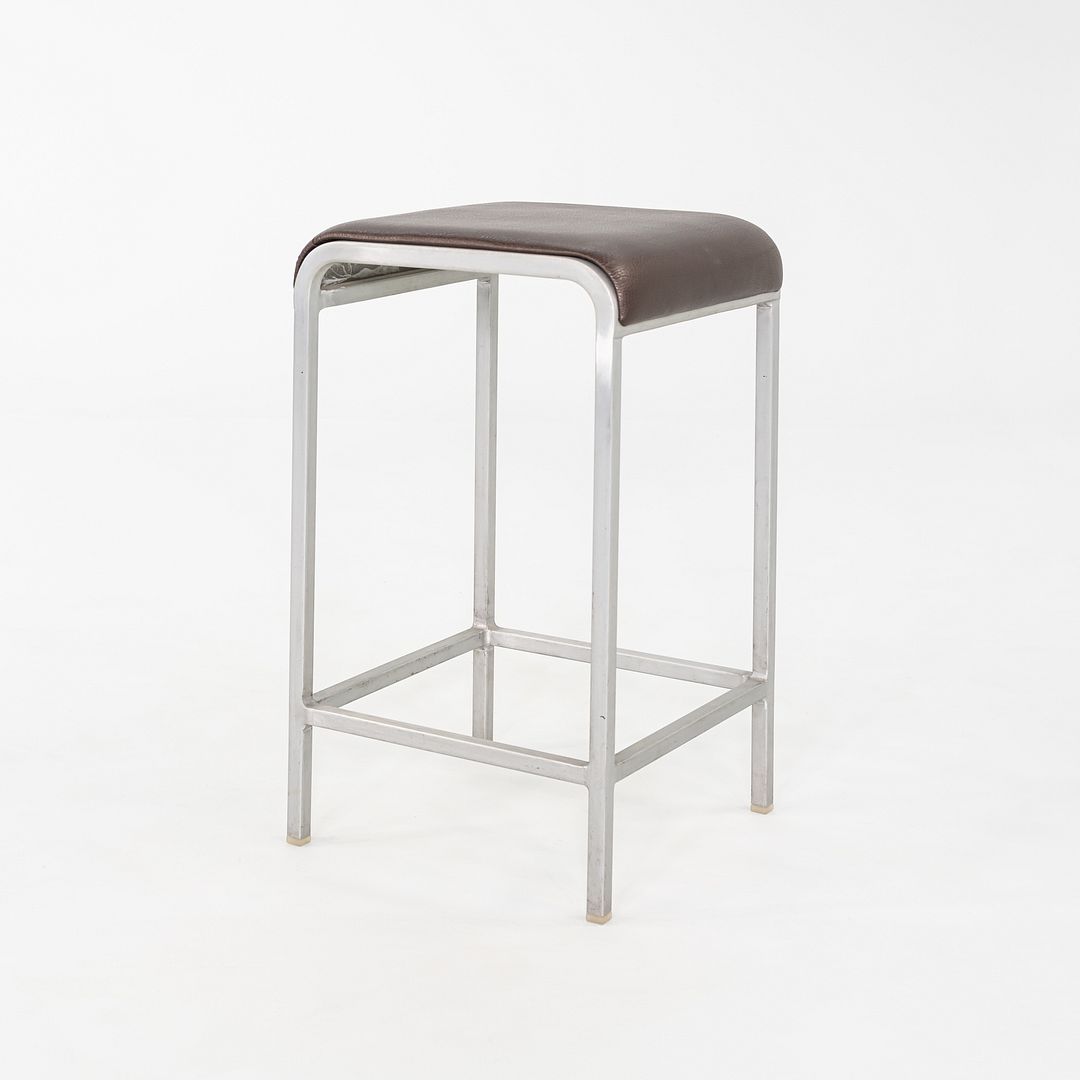 2010 Norman Foster for Emeco 20-06 Stool with Brown Leather Seats 5x Available
