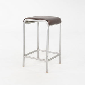 2010 Norman Foster for Emeco 20-06 Stool with Brown Leather Seats 5x Available