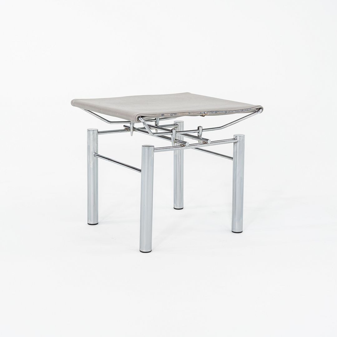 1980s Hans Ullrich Bitsch 8600 Stool / Ottoman for Kusch & Co. w/ Grey Leather