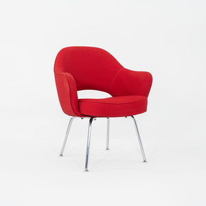 2017 Eero Saarinen for Knoll Dining Arm Chairs in Red Fabric 20x Available